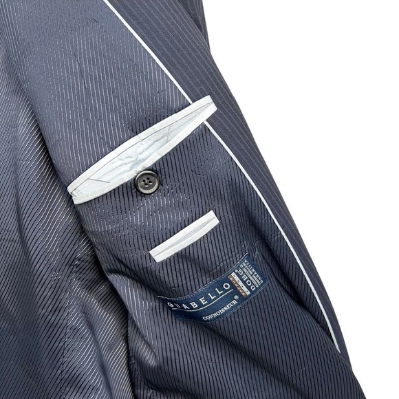 BOSS Hugo Boss The‎ Jam 75/Sharp3_1 Blazer Suit Vented Pinstripe Navy Men Sz 42L - Picture 3 of 8